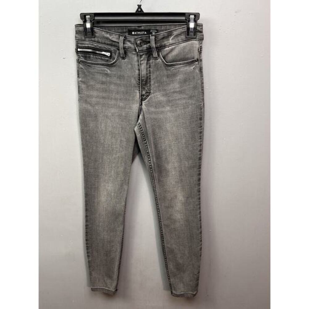 Athleta Sculptek Ultra Skinny Grey Wash Jean Womens‎ size 0 Denim Stretch
